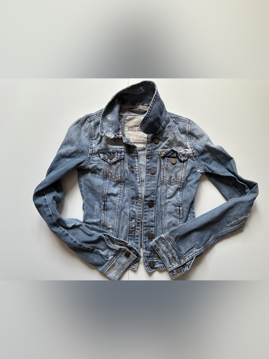 Hollister Jackets & Blazers - Hollister Light Blue Distressed Denim Jacket - Size Small